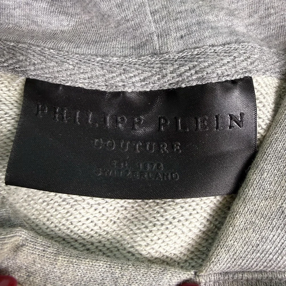 PHILIPP PLEIN Teddy Bear Sweatshirt Gray‎ RARE! Embellished Crystals